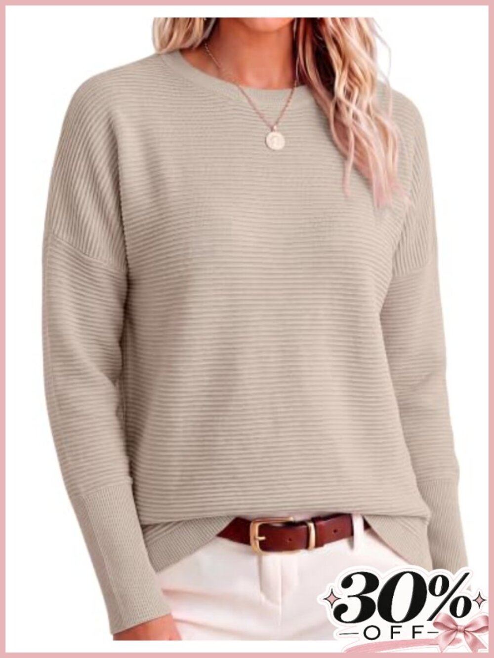 Oversized Ribbed Knit Batwing Sleeve Pullover Sweater